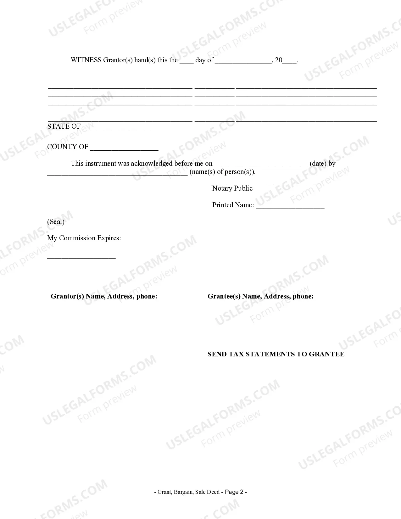 Preview Grant, Bargain, Sale Deed from Individual to Individual