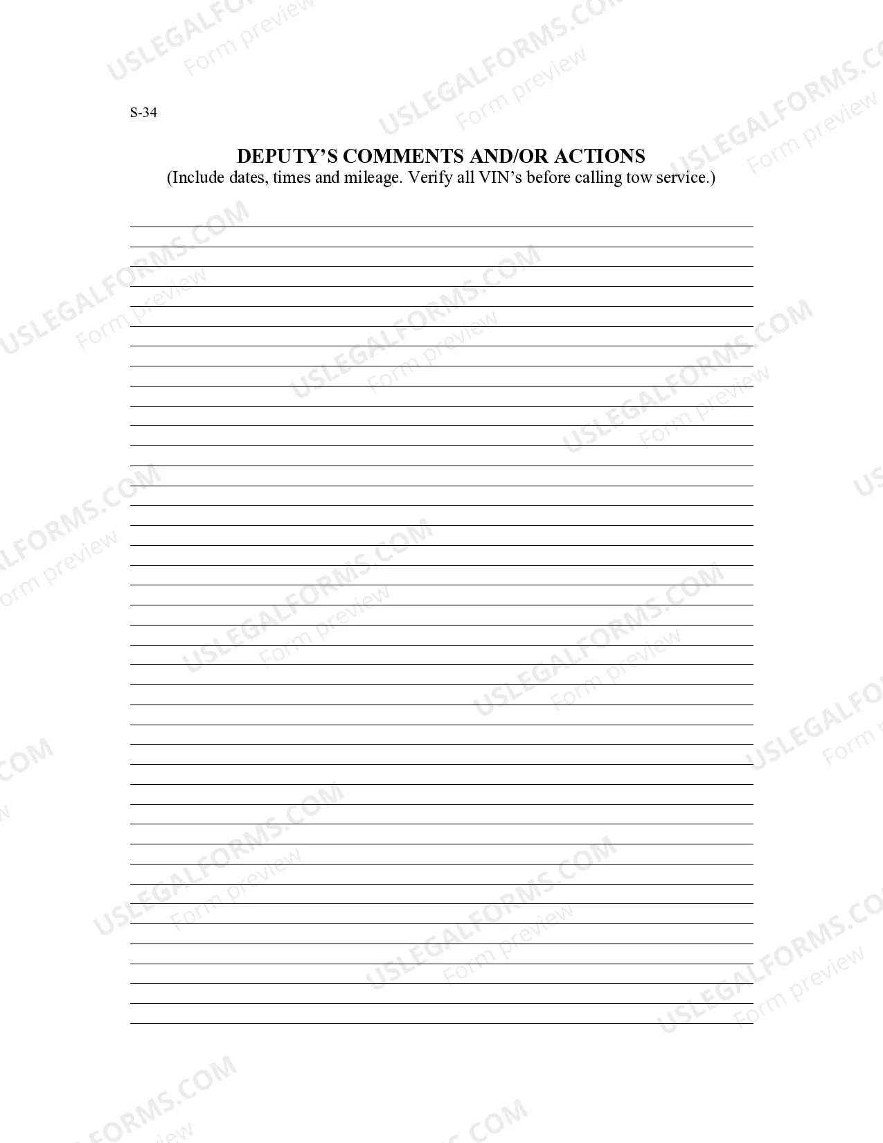 Preview Instructions to the Sheriff