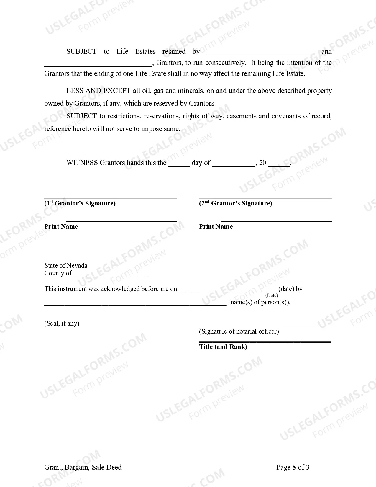 Preview Warranty Deed to Child Reserving a Life Estate in the Parents