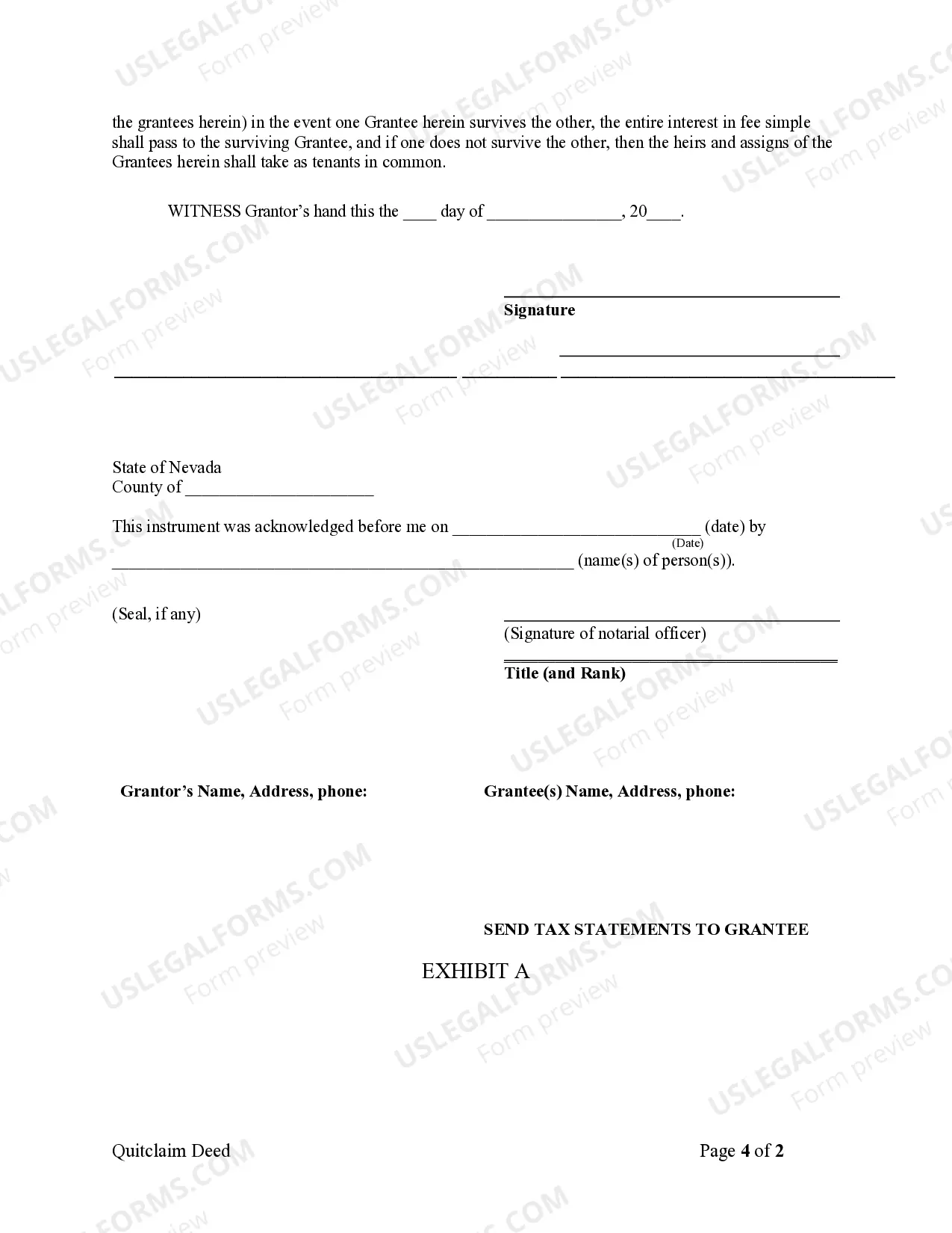 Preview Quitclaim Deed - Individual to Two Individuals as Joint Tenants with the Right of Survivorship