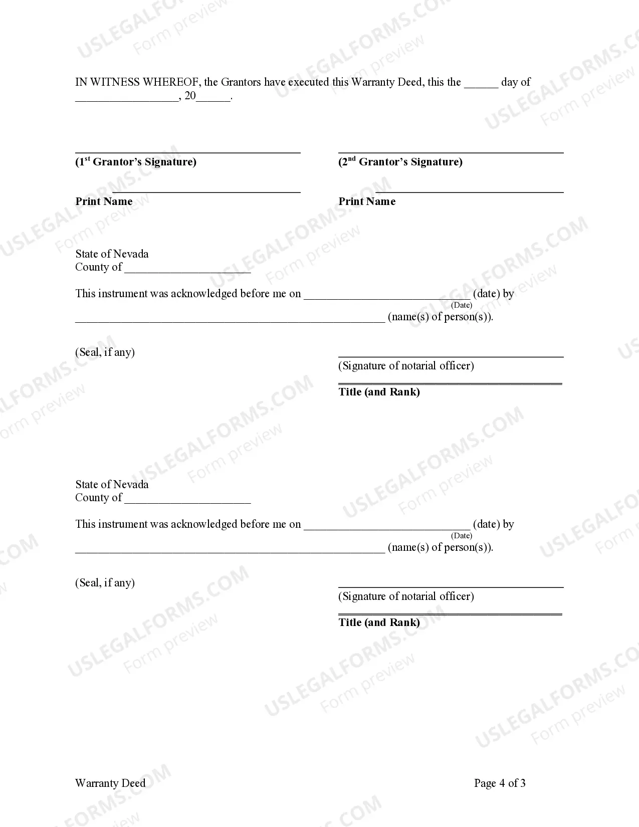 Preview Warranty Deed - Two Grantors to Three Grantees