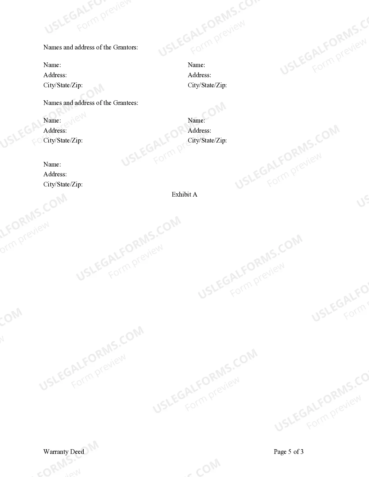 Preview Warranty Deed - Two Grantors to Three Grantees