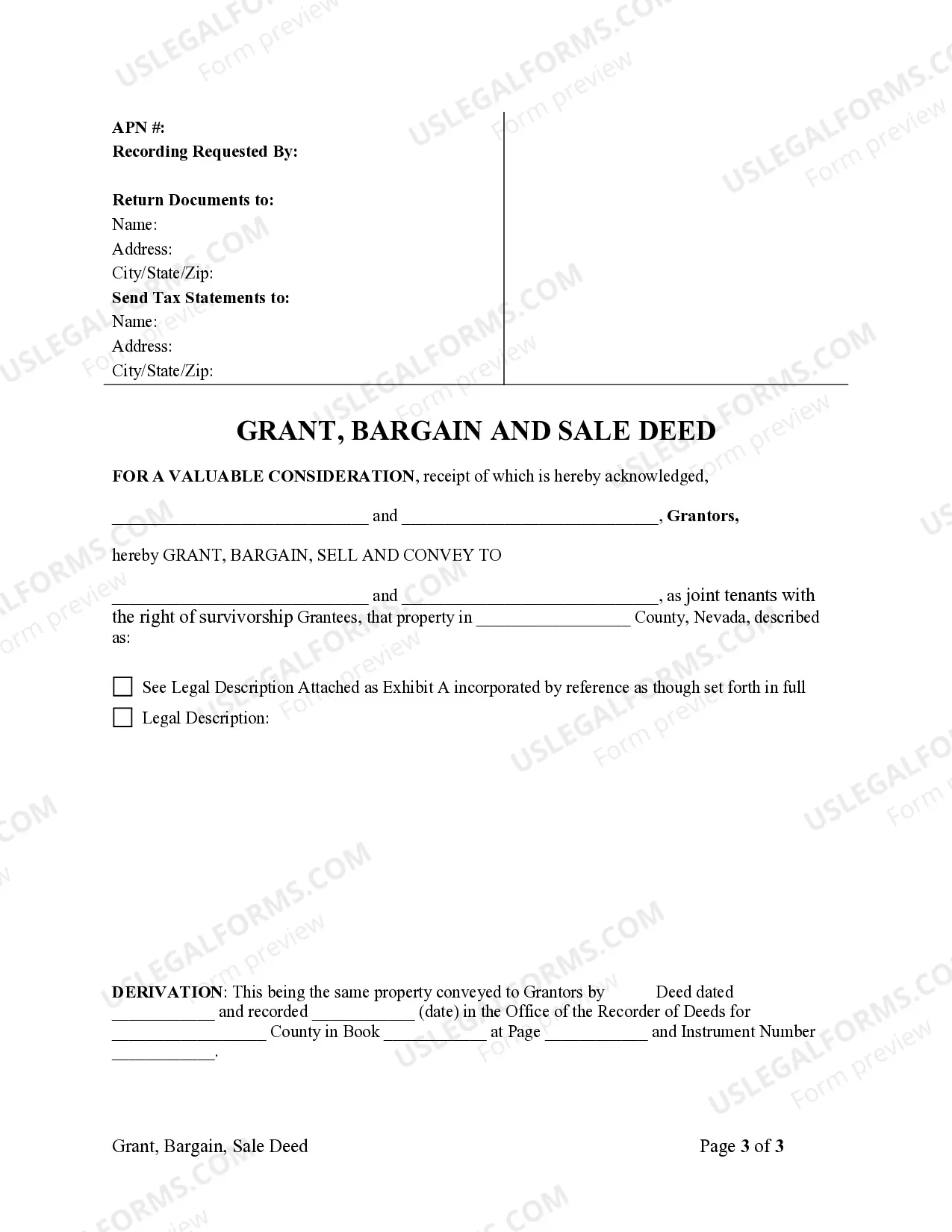 Preview Grant Deed from Two Individuals to Two Individuals