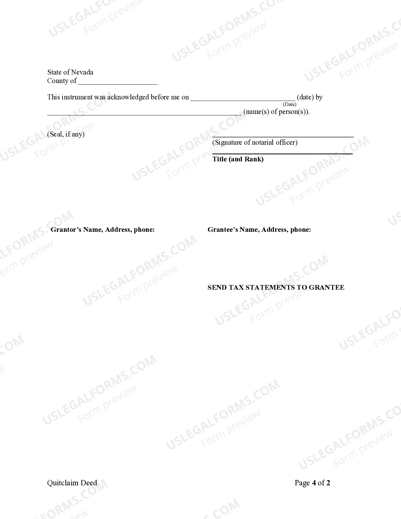 Preview Time Share Quitclaim Deed - Individual to Individual