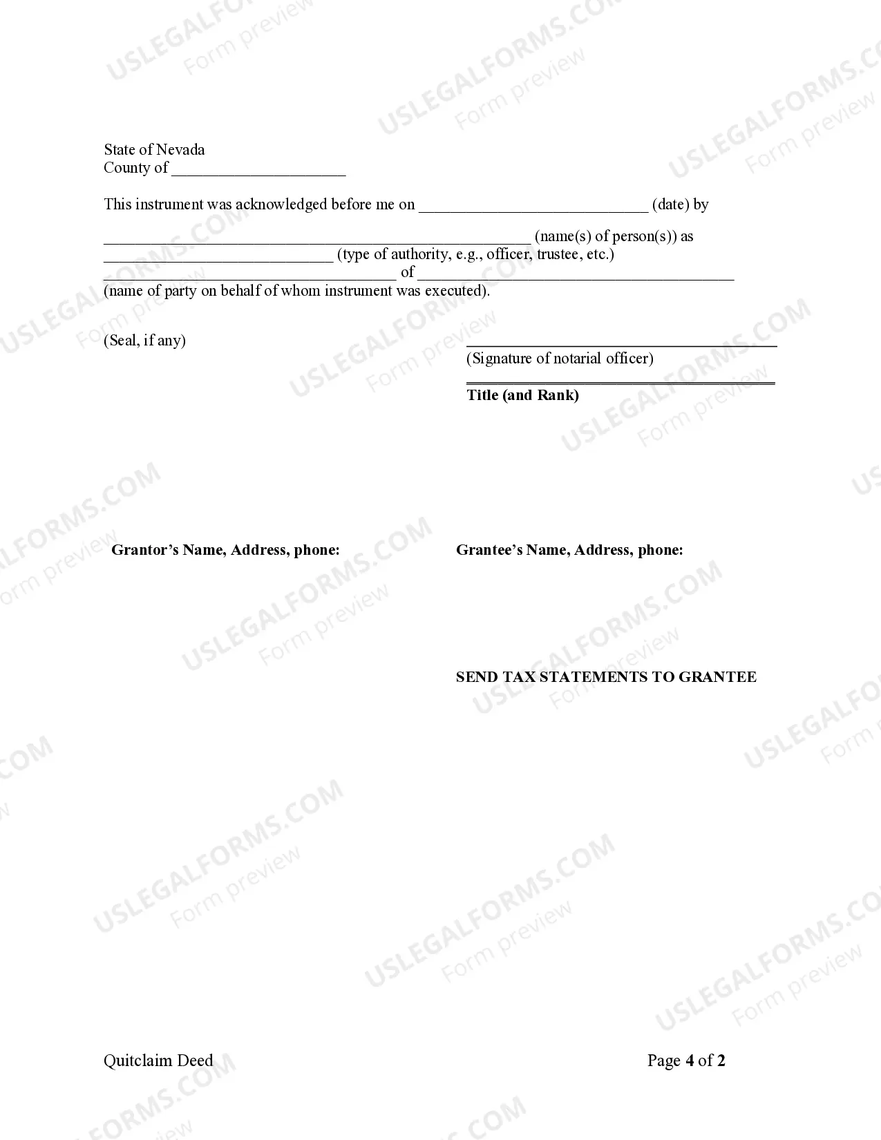 Preview Time Share Quitclaim Deed - LLC to Husband and Wife