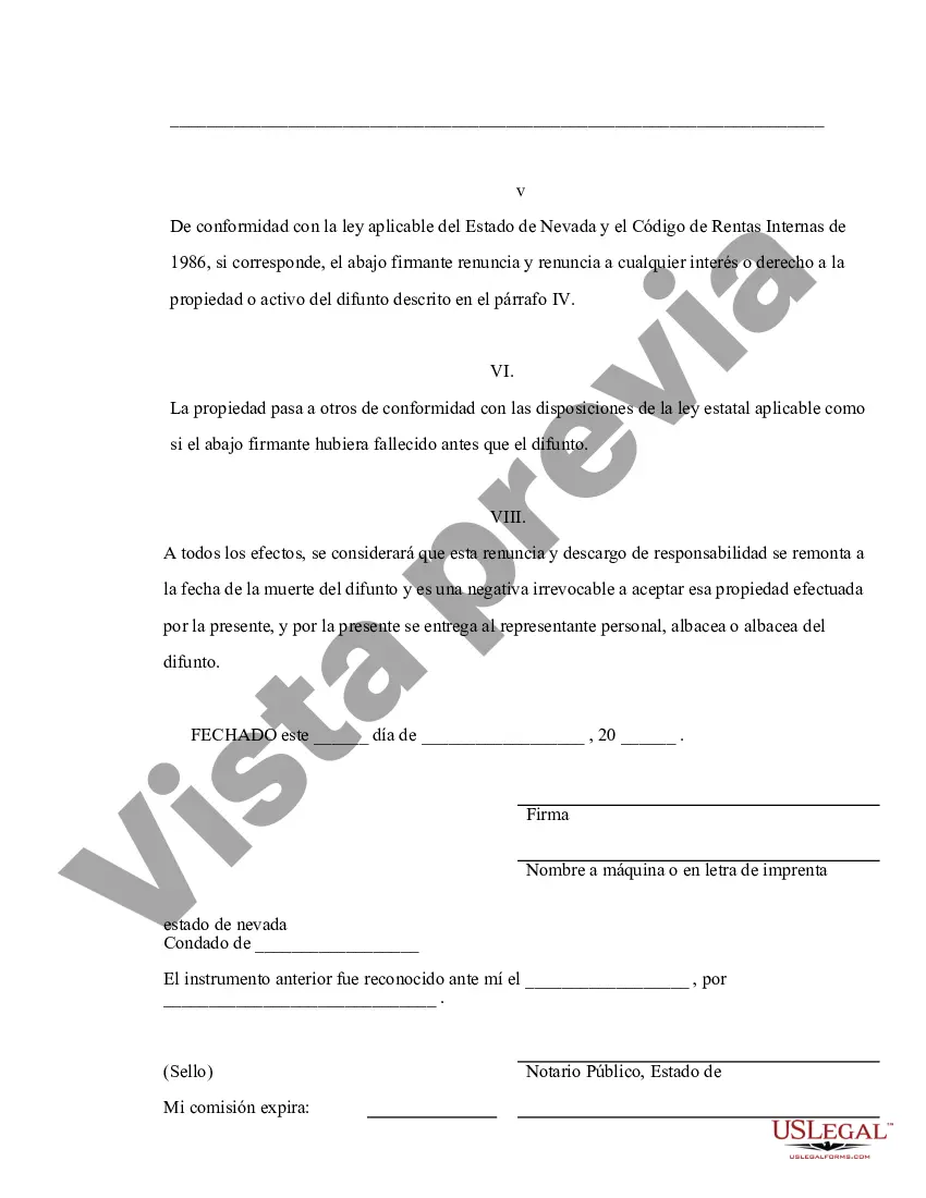 Preview Renuncia y renuncia de tenencia conjunta o interés de tenencia