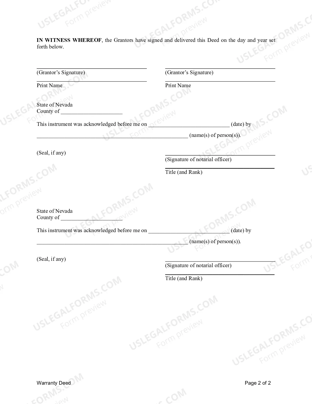 Preview Warranty Deed from Husband and Wife / Two Individuals to an Individual.