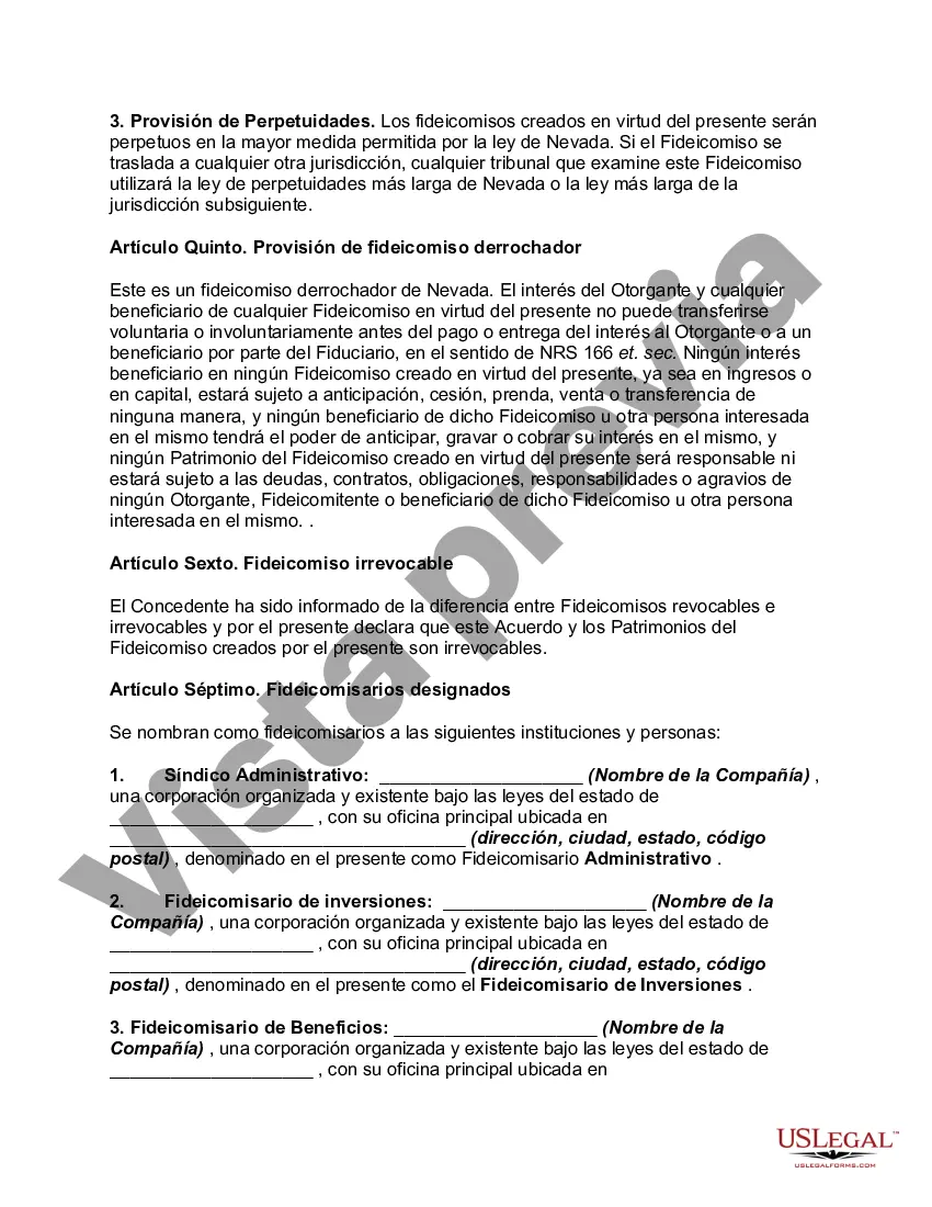 Preview Fideicomiso de protección de activos de Nevada
