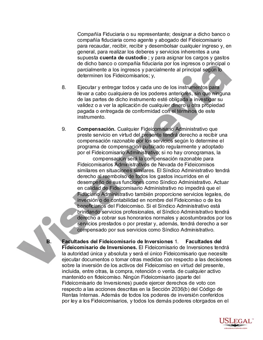 Preview Fideicomiso de protección de activos de Nevada