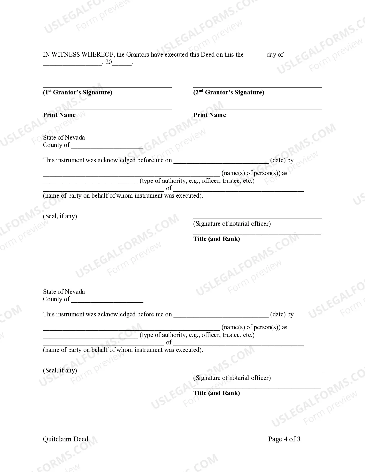 Preview Quitclaim Deed - Husband and Wife to Two Individuals
