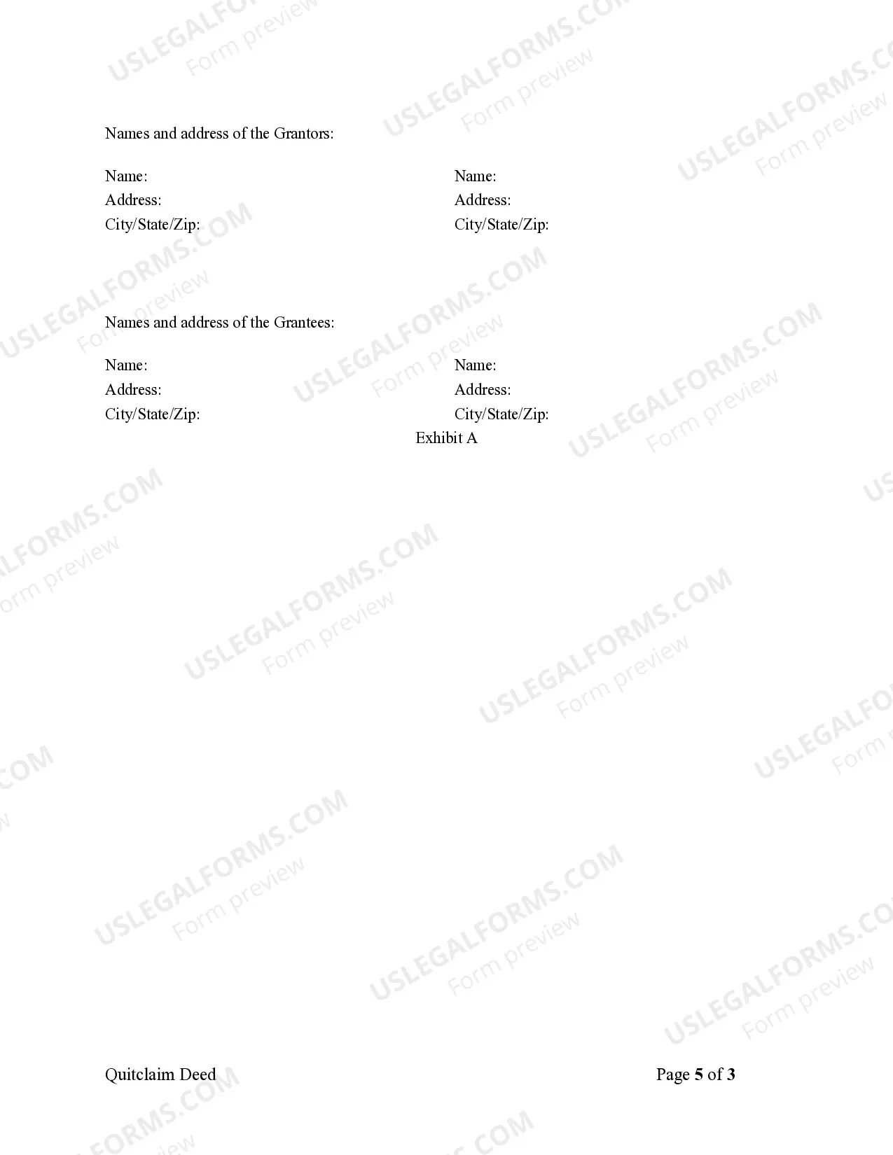 Preview Quitclaim Deed - Husband and Wife to Two Individuals