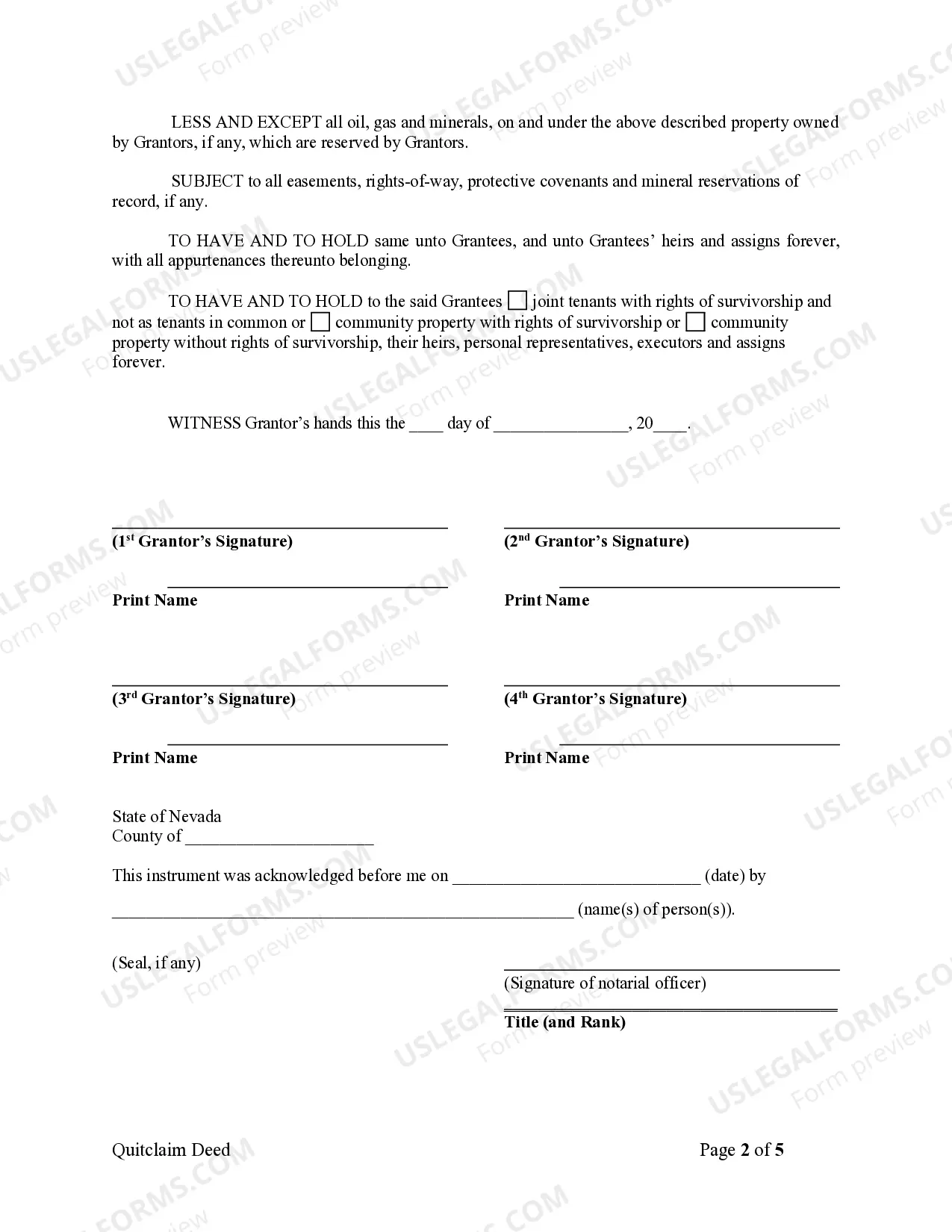 Preview Quitclaim Deed - Husband, Wife and Two Individual Grantors to Husband and Wife