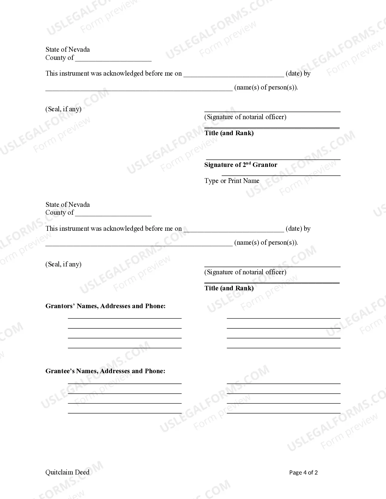 Preview Time Share - Quitclaim Deed - Two Individuals to Husband and Wife