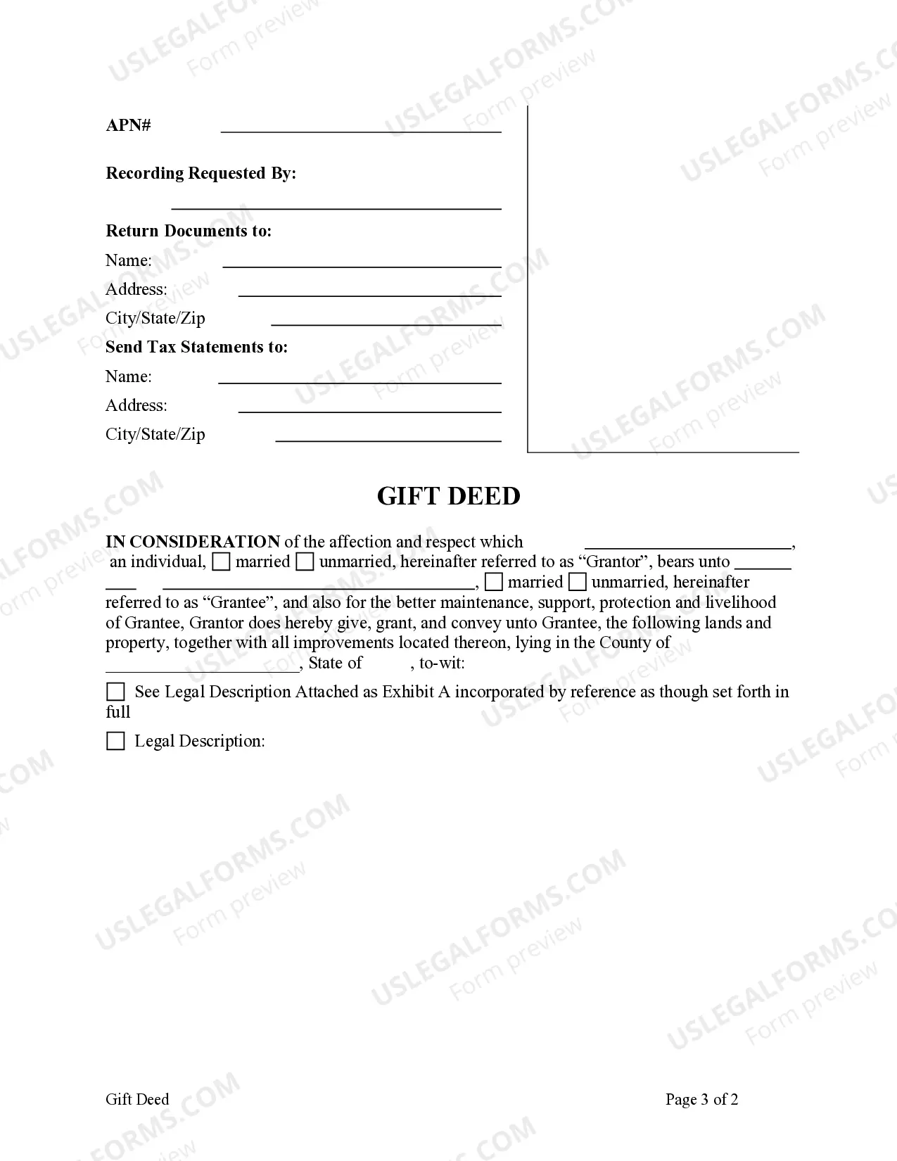 Preview Gift Deed - Individual to Individual