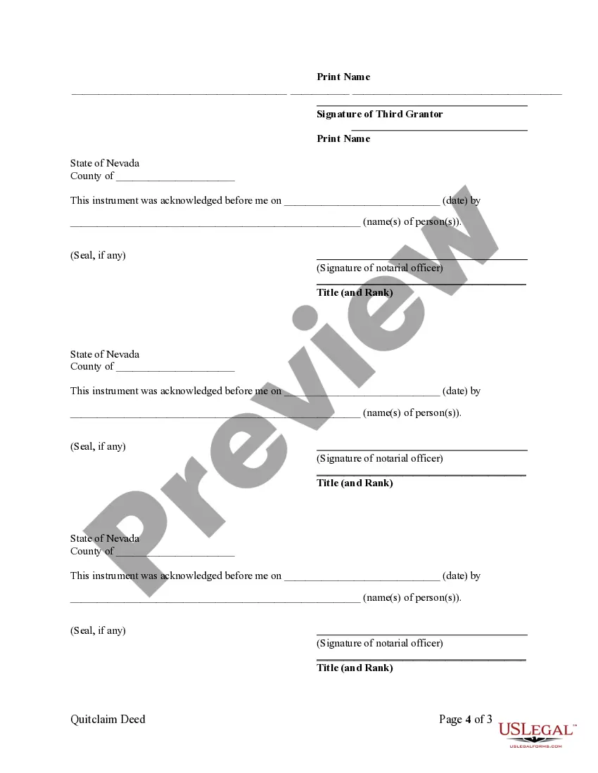 Preview Time Share Quitclaim Deed - Three Individuals to Two Individuals