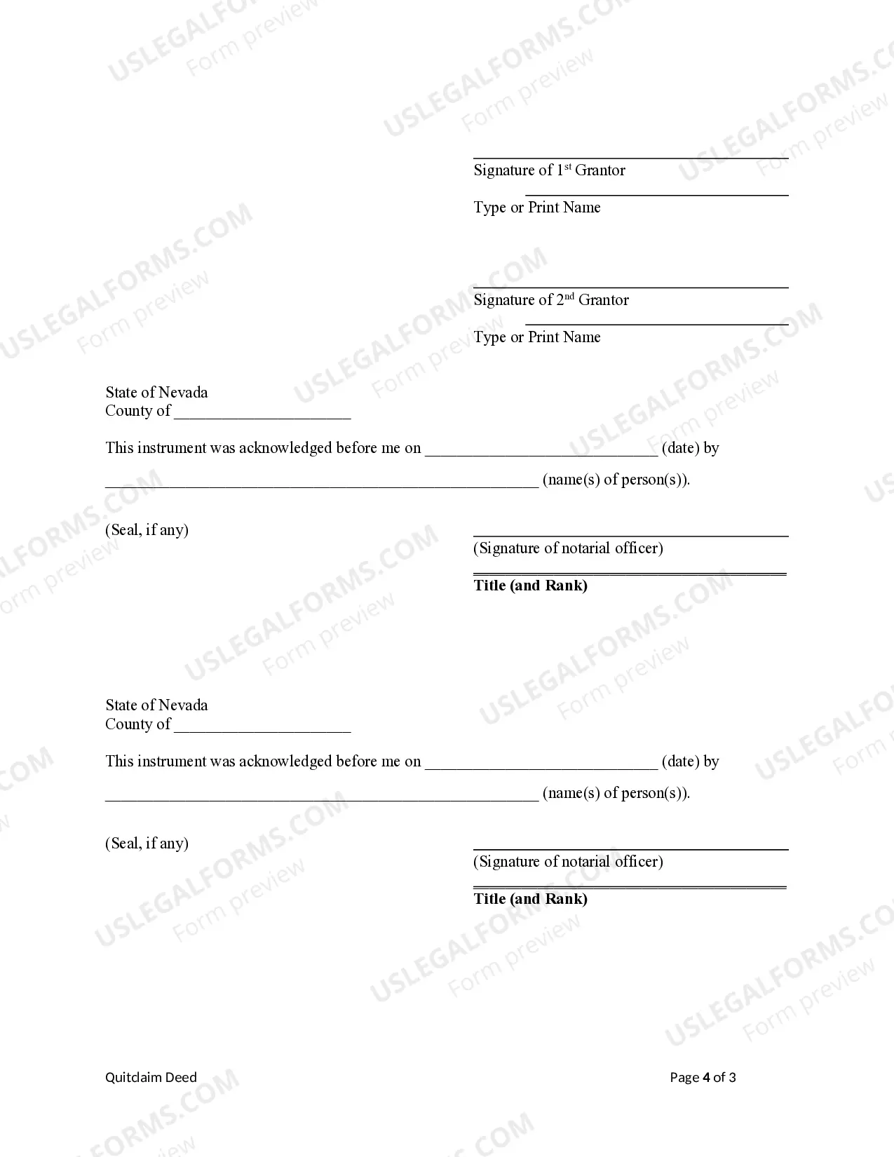 Preview Quitclaim Deed - Two Individuals to Two Individuals