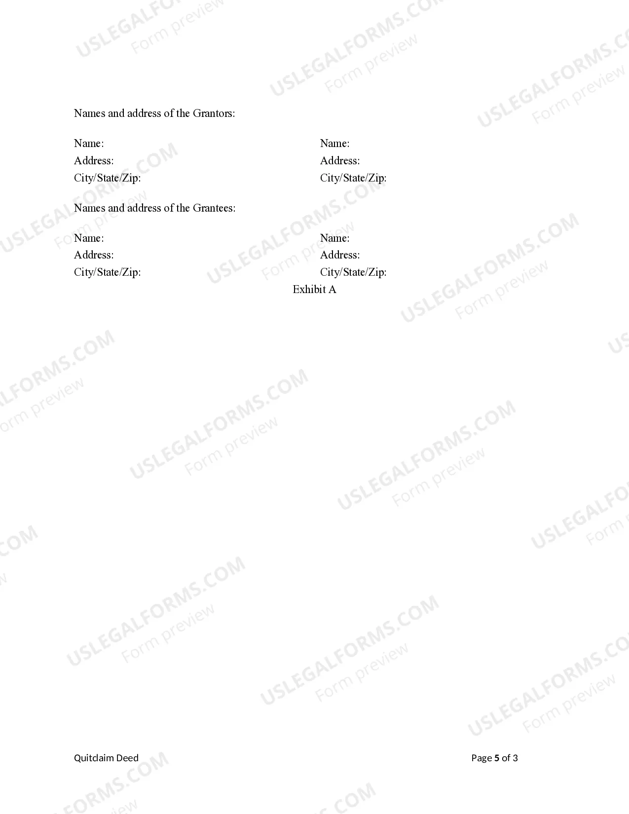 Preview Quitclaim Deed - Two Individuals to Two Individuals