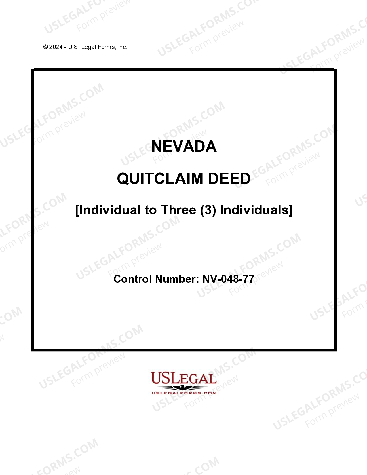 Nevada Quitclaim Deed from an Individual to Three Individuals - Nevada ...