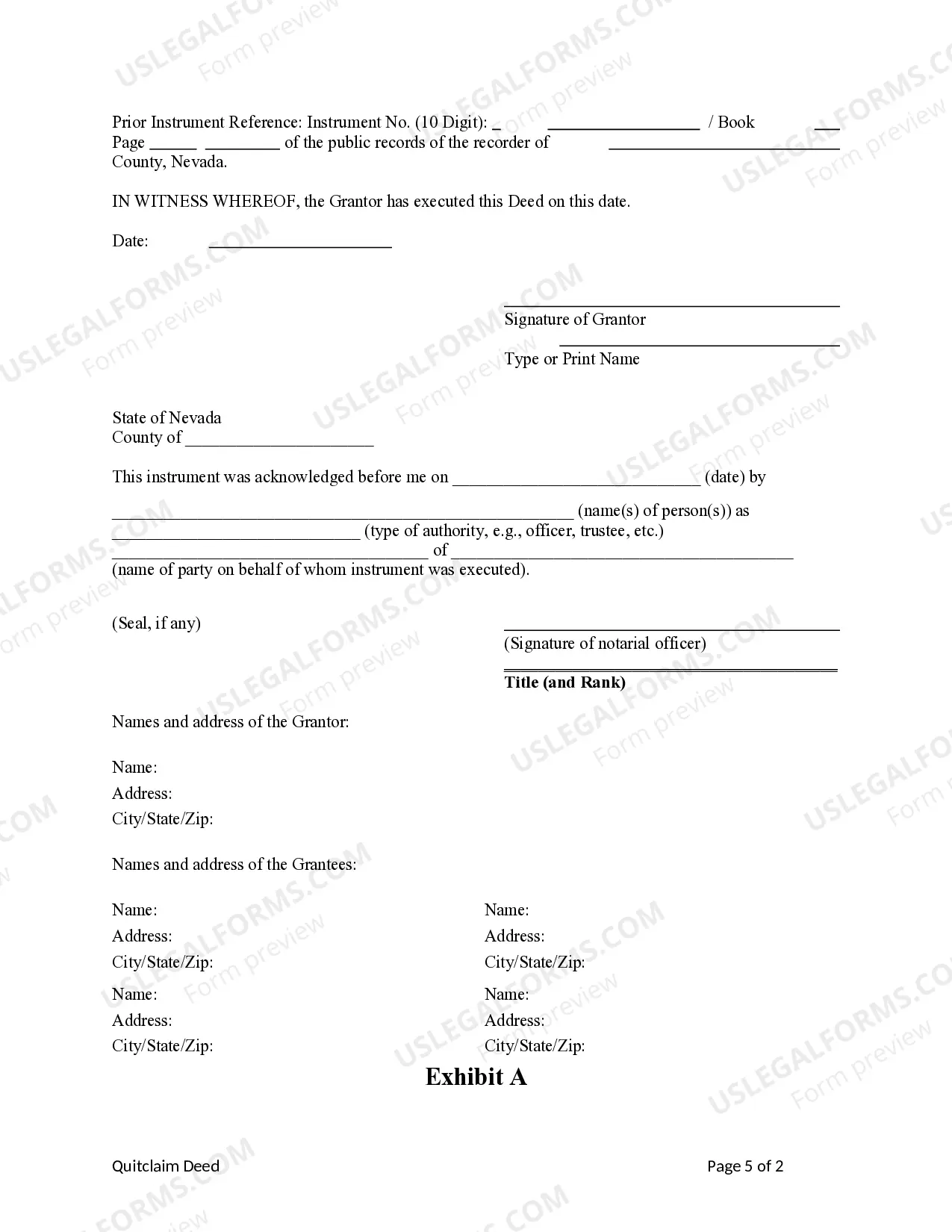 Preview Quitclaim Deed from an Individual to Three Individuals