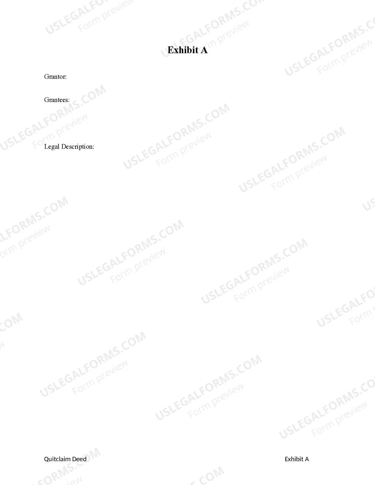 Preview Quitclaim Deed from an Individual to Three Individuals