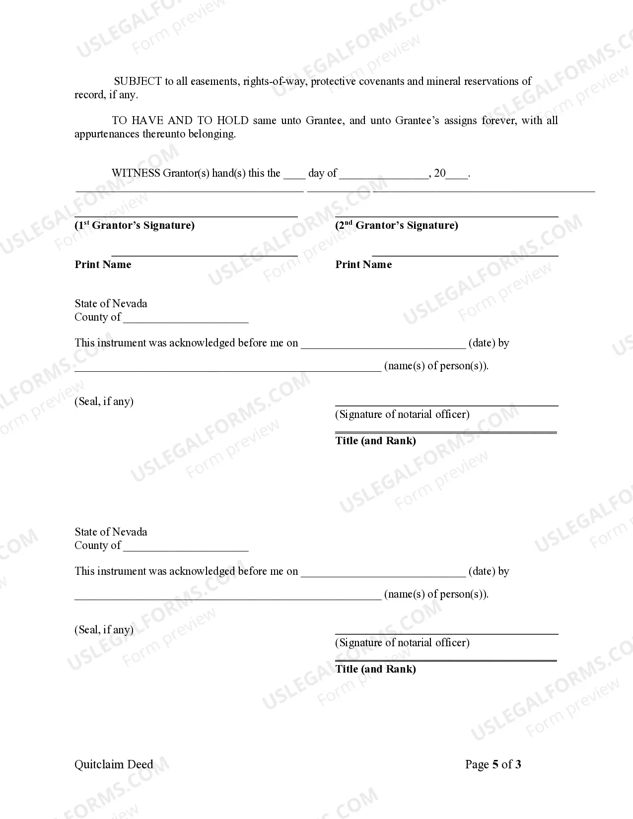 Preview Quitclaim Deed by Two Individuals to Corporation