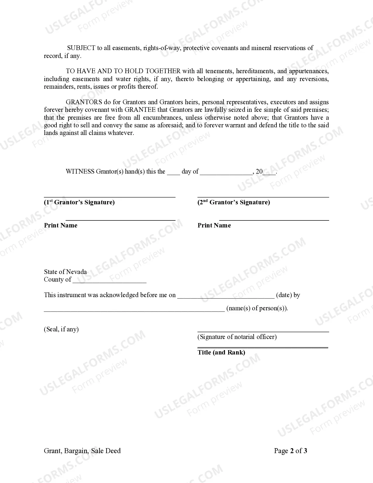 Preview Grant, Bargain, Sale Deed - Two Individuals to Corporation