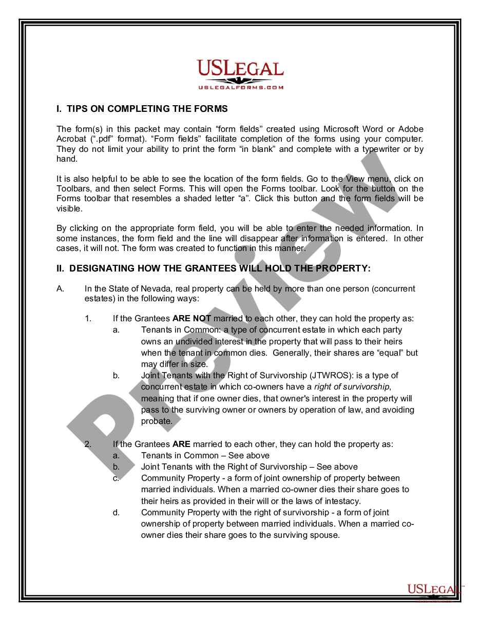 page 1 Grant, Bargain and Sale Deed from Husband and Wife to Two Individuals preview