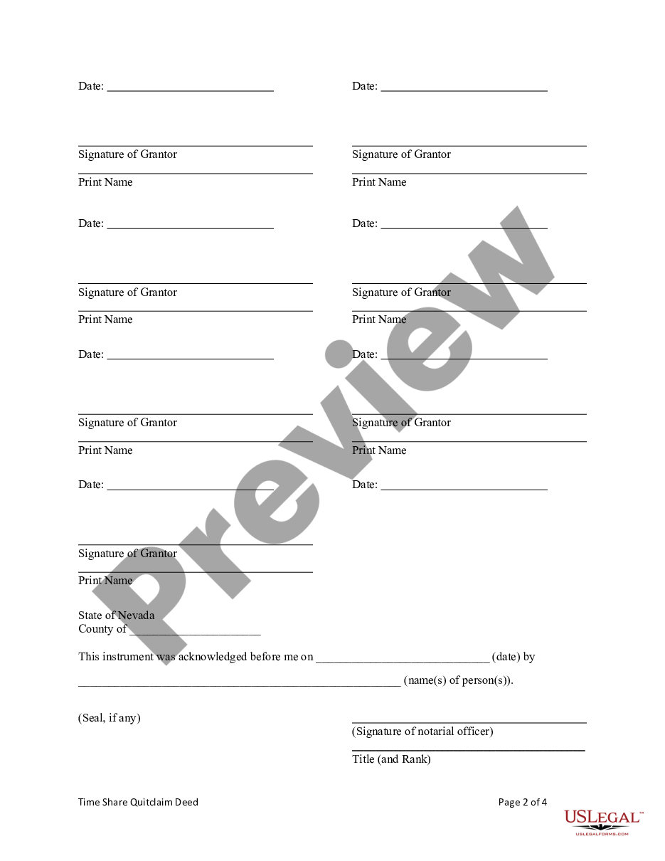 page 3 Time Share Quitclaim Deed - Seven Individuals to a Limited Liability Company preview