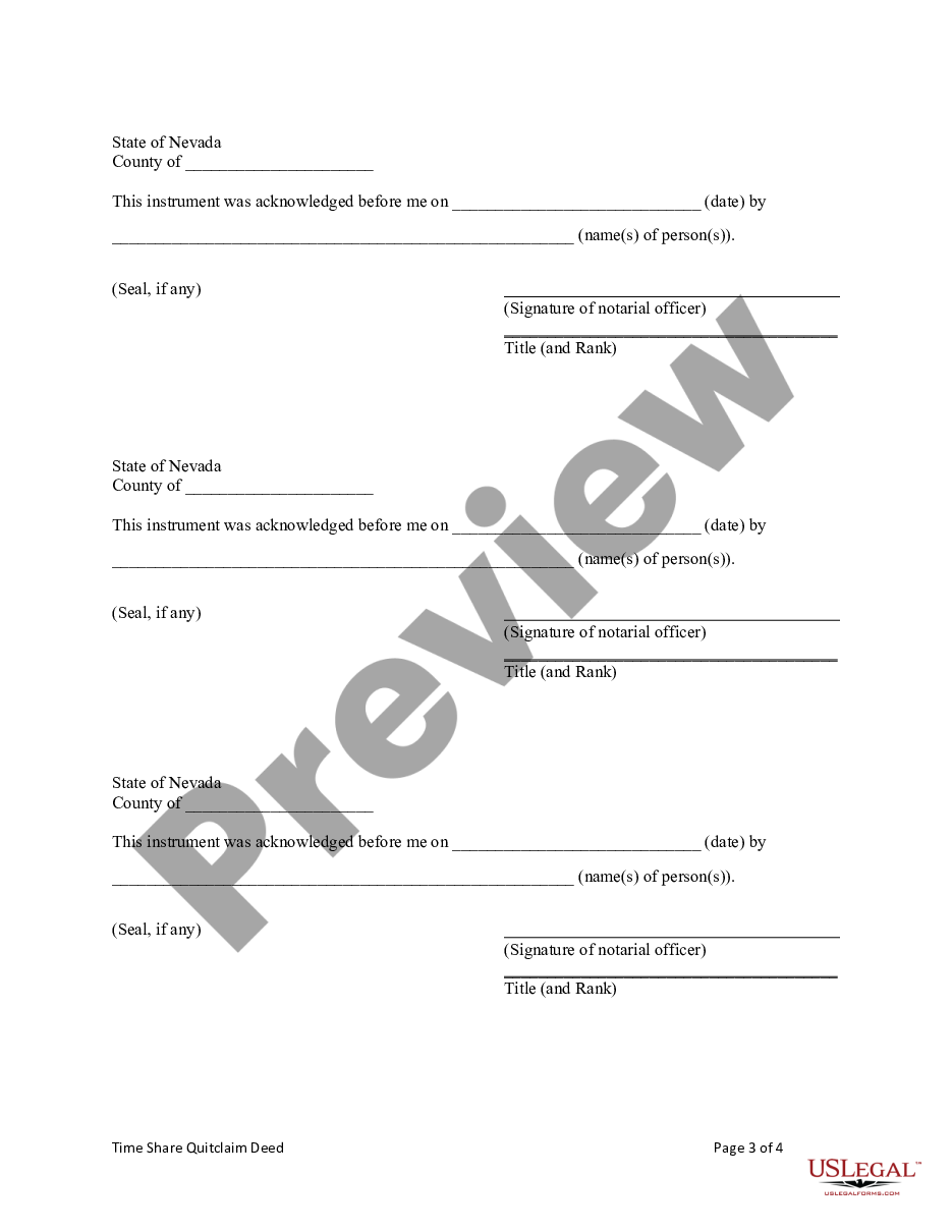 page 4 Time Share Quitclaim Deed - Seven Individuals to a Limited Liability Company preview