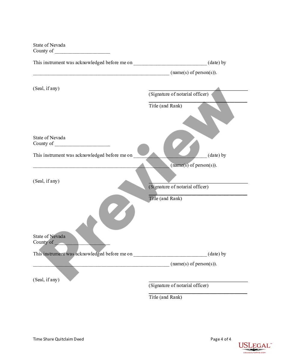 page 5 Time Share Quitclaim Deed - Seven Individuals to a Limited Liability Company preview