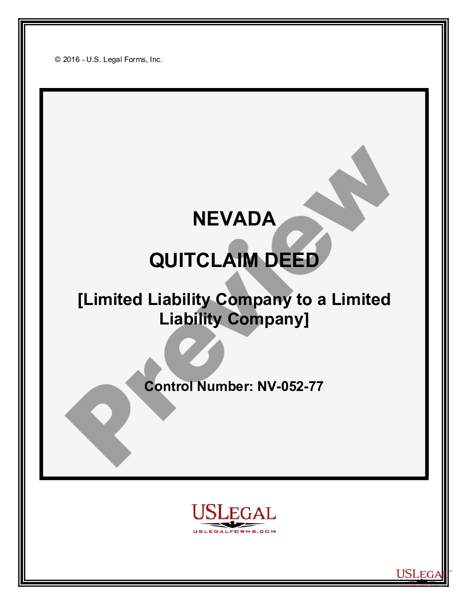 page 0 Quitclaim Deed from a Limited Liability Company to a Limited Liability Company preview