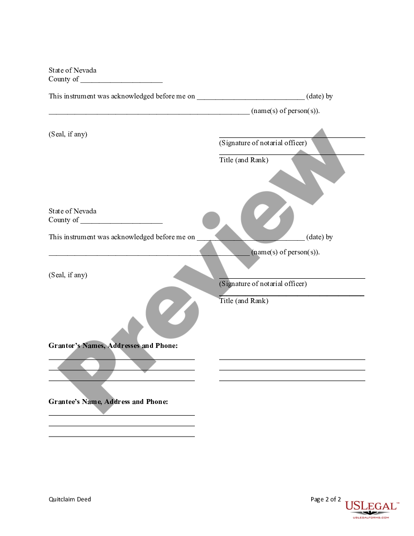 page 3 Quitclaim Deed for Timeshare Property from Two Individuals to One Individual preview