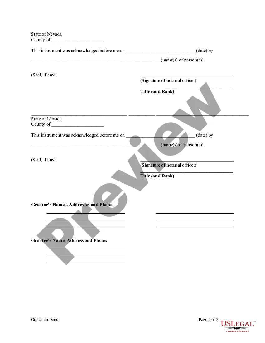 Preview Quitclaim Deed for Timeshare Property from Two Individuals to One Individual
