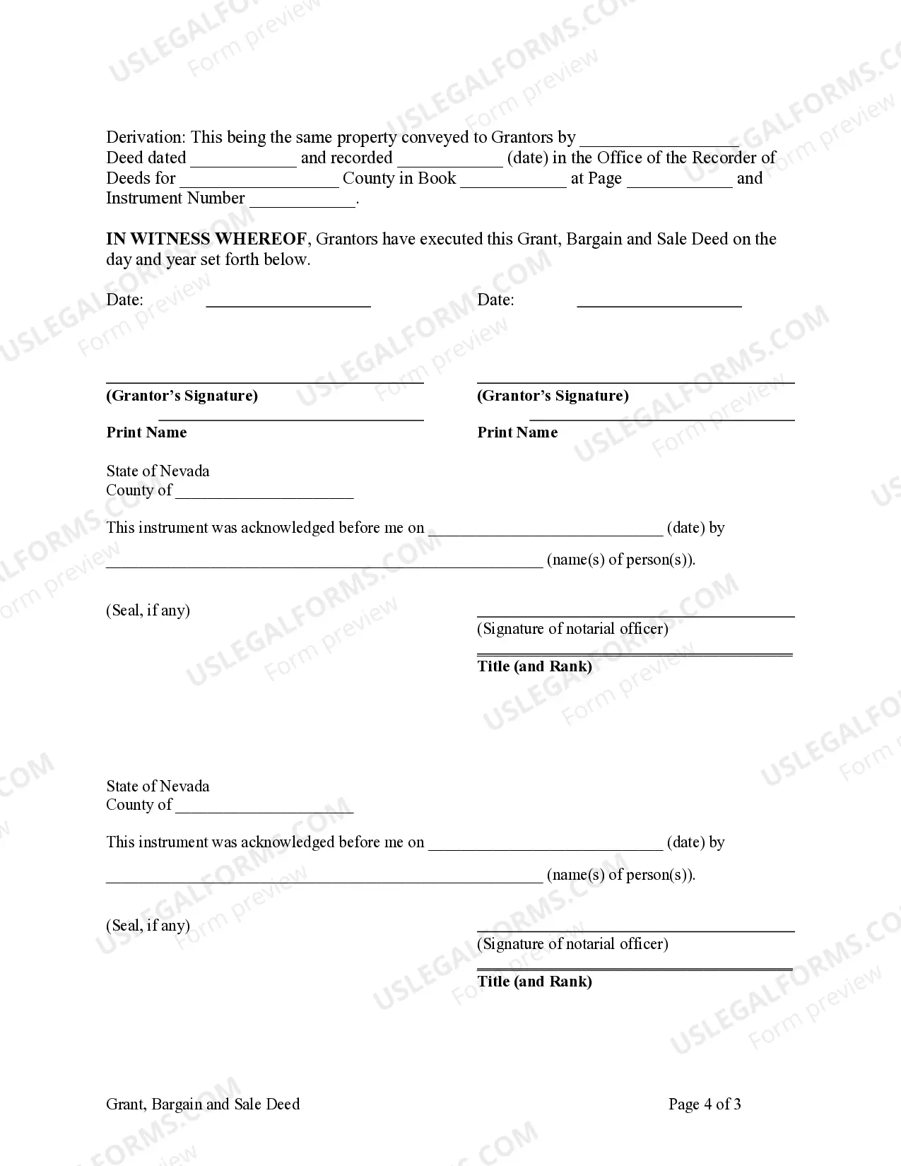 Preview Grant, Bargain and Sale Deed from Two Individuals to an Individual