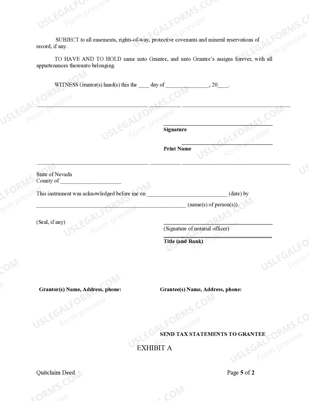 Preview Quitclaim Deed from Individual to Corporation