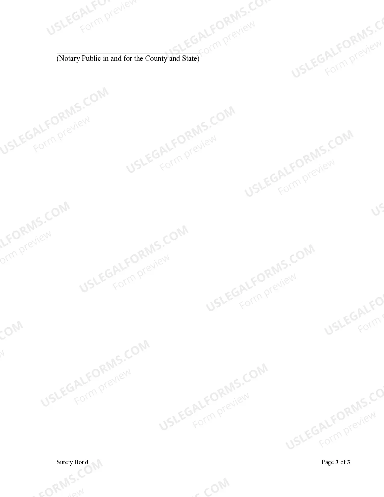 Preview Surety Bond Form - Corporation