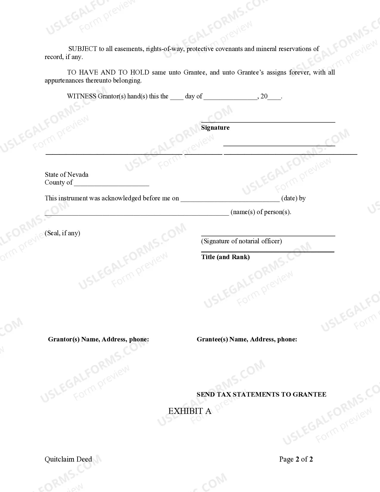 Preview Quitclaim Deed from Individual to LLC