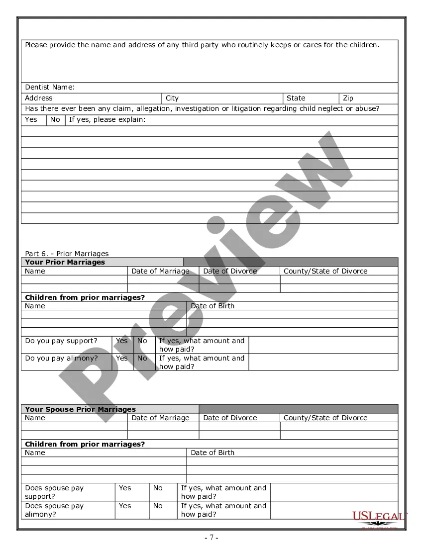 Get Divorce Worksheet and Law Summary for Contested or Uncontested Case of over 25 pages - Ideal Client Interview Form Preview Divorce Worksheet and Law Summary for Contested or Uncontested Case of over 25 pages - Ideal Client Interview Form