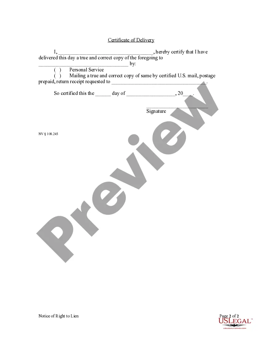 Get Notice of Right to Lien - Individual Preview Notice of Right to Lien - Individual
