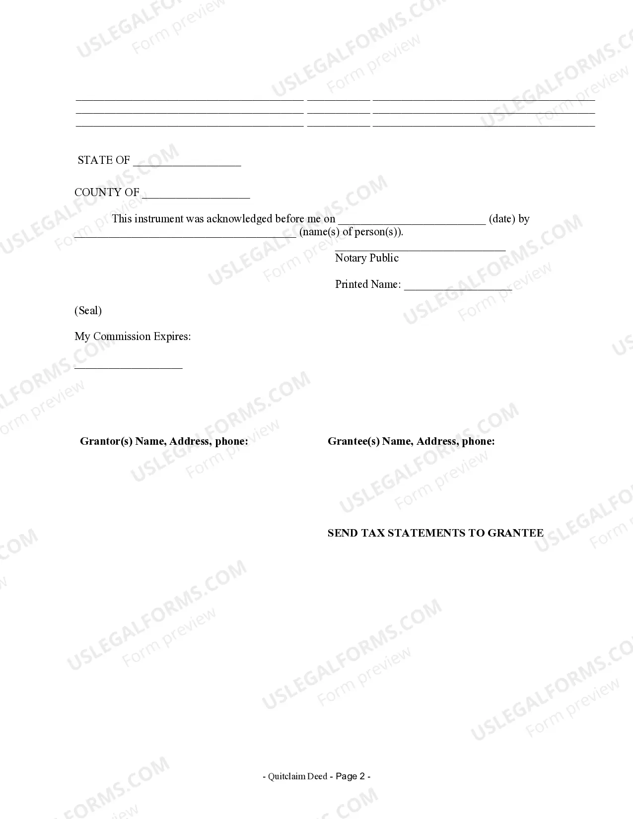 Preview Quitclaim Deed from Husband and Wife to LLC