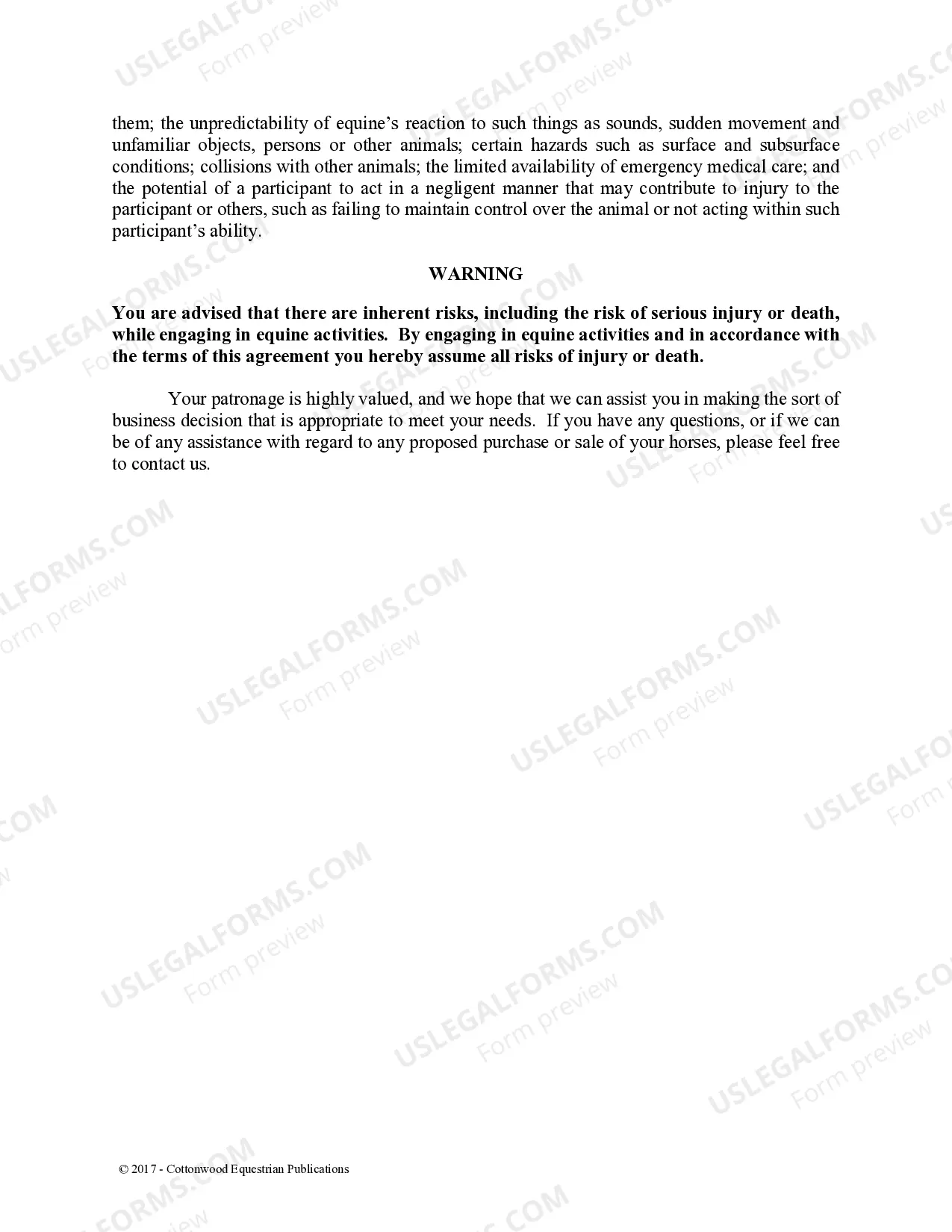 Preview Pre-Purchase Recommendations - Horse Equine Forms