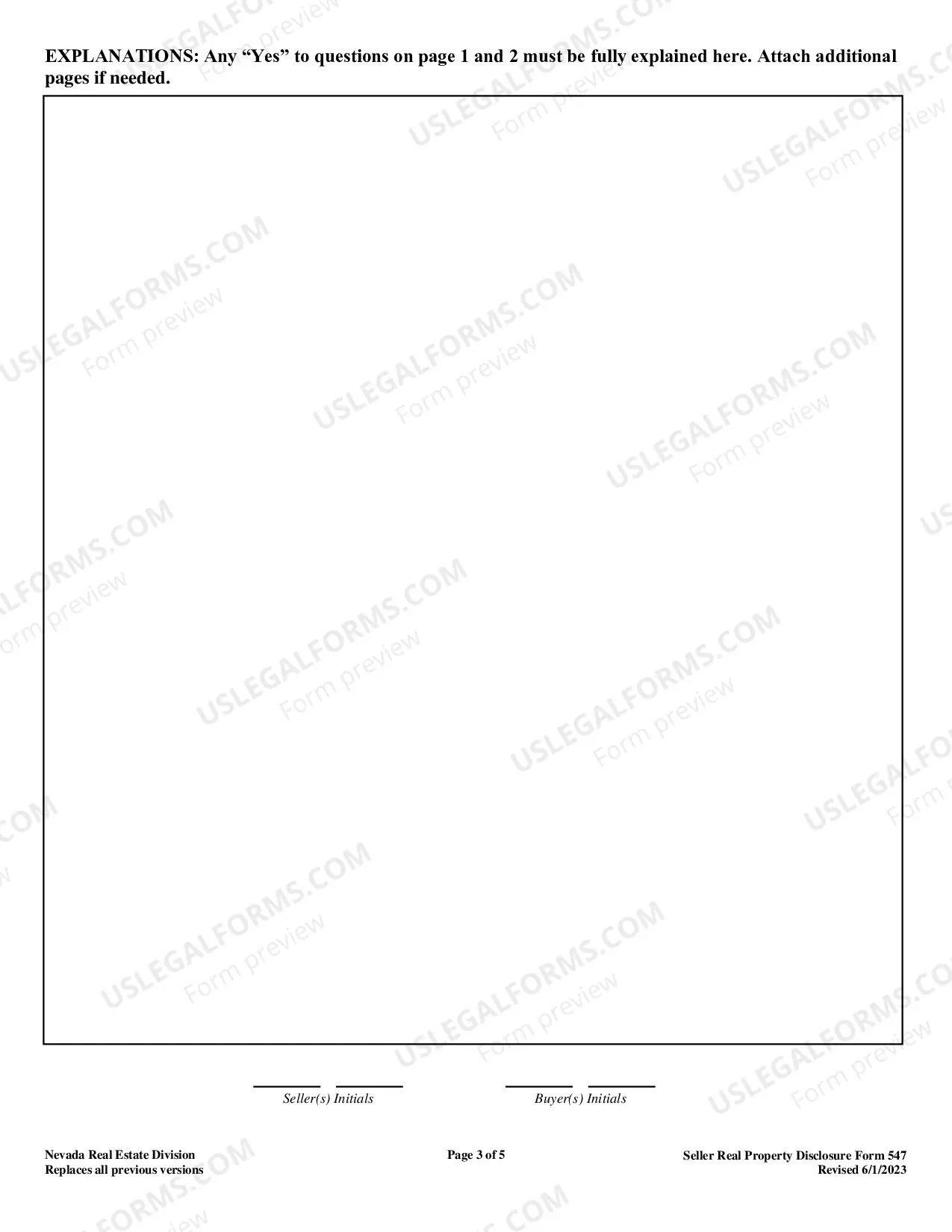 Preview Residential Real Estate Sales Disclosure Statement