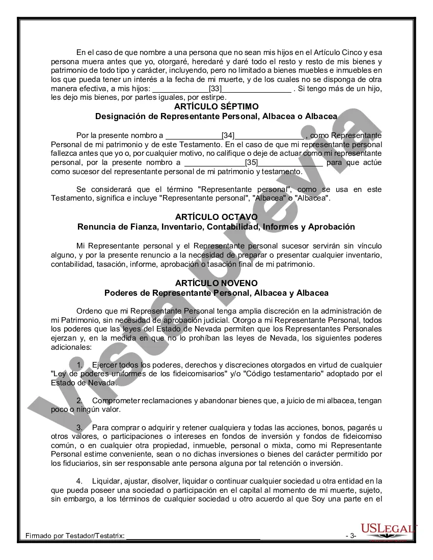 Preview Paquete de Testamentos Mutuos de Últimas Voluntades y Testamentos para Personas Solteras que conviven con Hijos Adultos