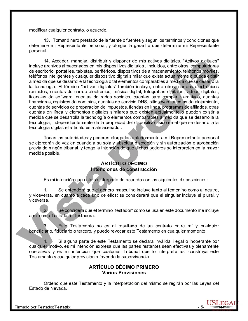 Preview Paquete de Testamentos Mutuos de Últimas Voluntades y Testamentos para Personas Solteras que conviven con Hijos Adultos