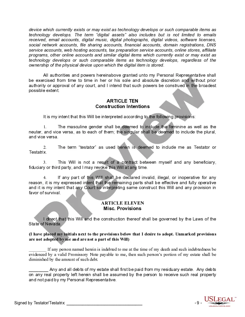 Preview Mutual Wills Package of Last Wills and Testaments for Man and Woman living together not Married with Adult Children