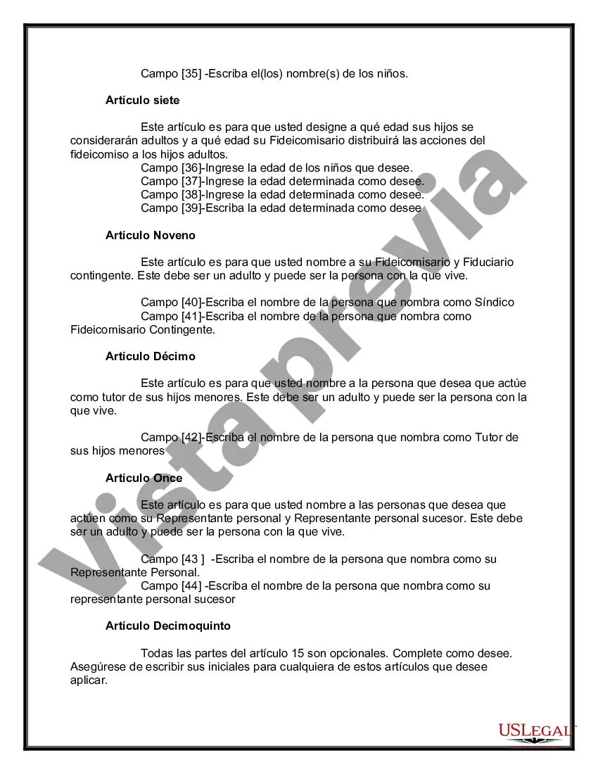 Preview Testamentos Mutuos o Últimas Voluntades y Testamentos para Personas Solteras que conviven con Hijos Menores