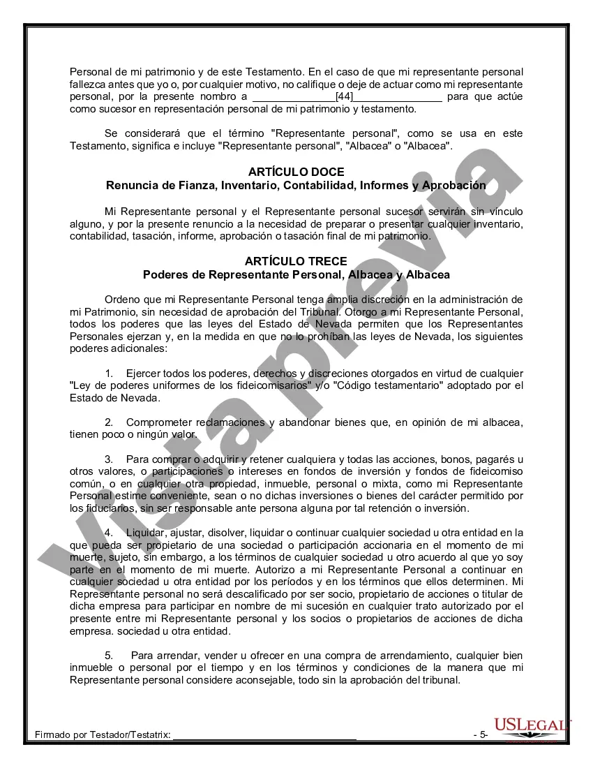 Preview Testamentos Mutuos o Últimas Voluntades y Testamentos para Personas Solteras que conviven con Hijos Menores