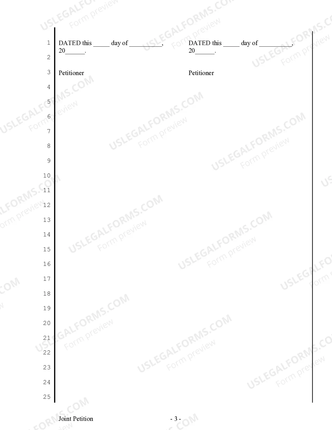 Preview Joint Petition for Summary Decree of Divorce for People with Adult or No Children