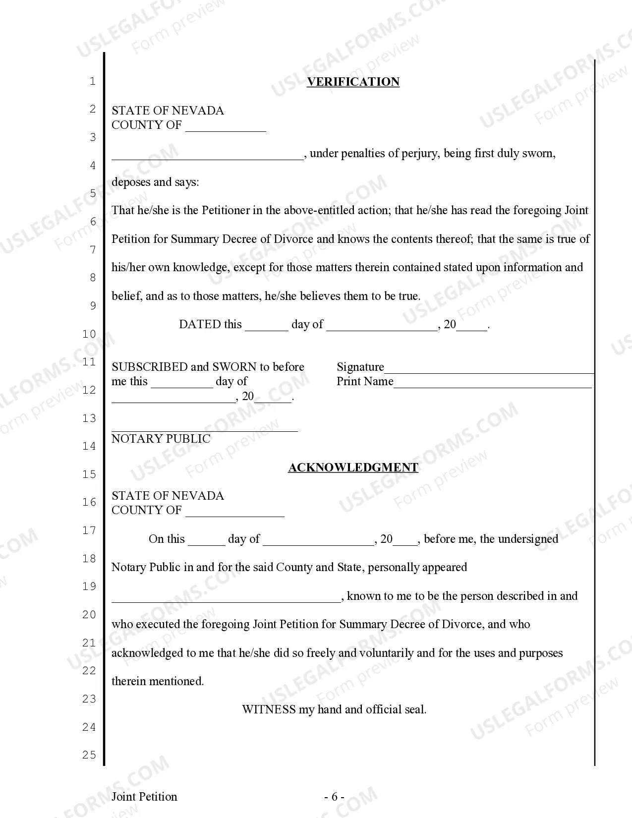 Preview Joint Petition for Summary Decree of Divorce for People with Adult or No Children
