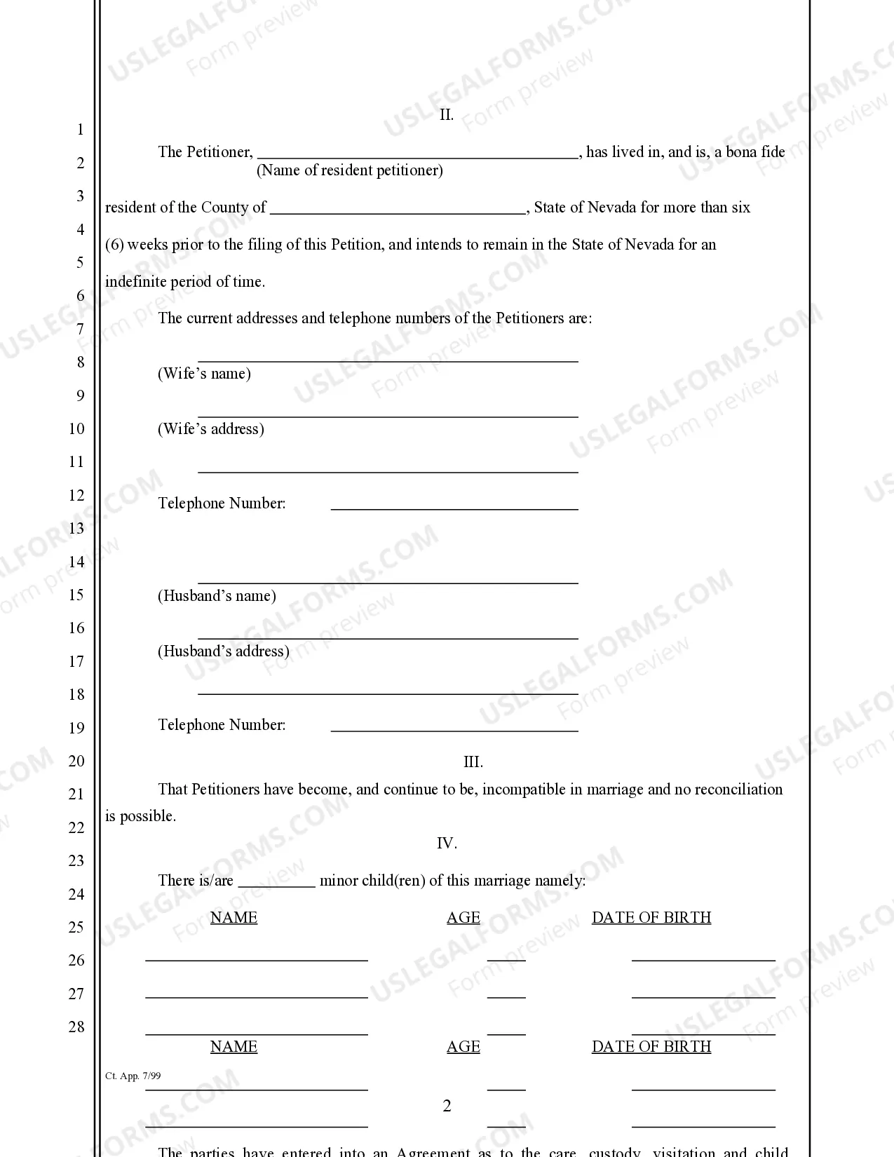 Preview Joint Petition for Divorce with Minor Children